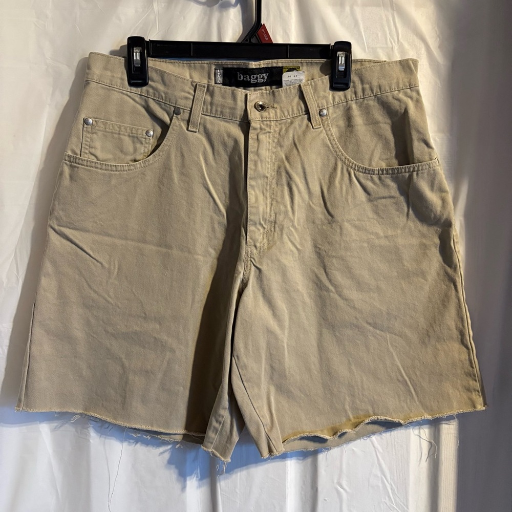 Vintage Levis Silvertab Shorts Mens Sz 34 Beige Baggy‎ Fit Cut Offs 90s Y2K Tan